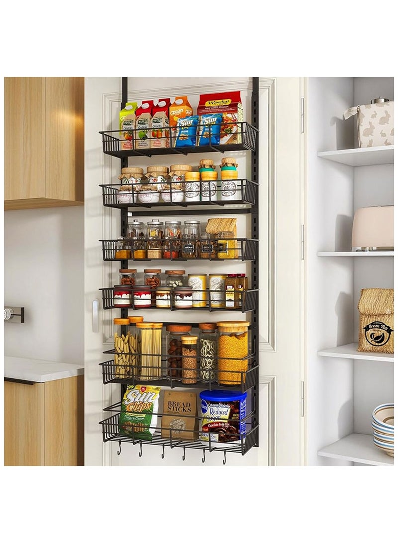 كول بيبي منظم باب مخزن متعدد الطبقات فوق الباب، منظم باب مخزن معدني شديد التحمل مع 6 سلال - Image 1