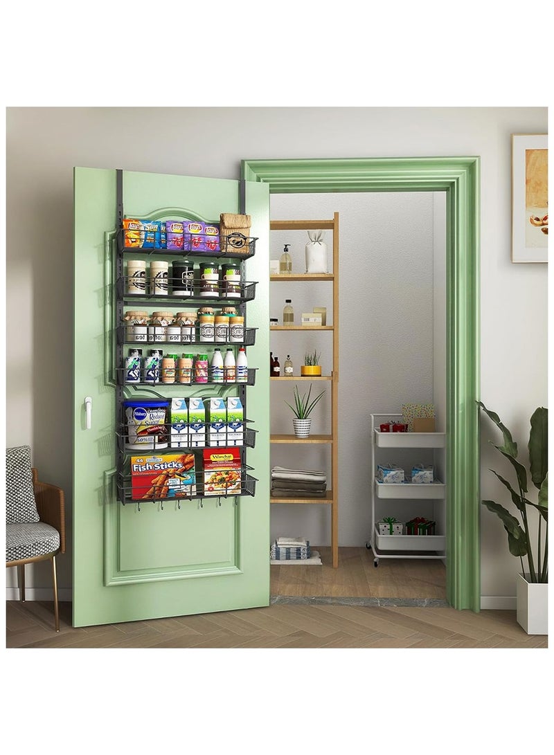 كول بيبي منظم باب مخزن متعدد الطبقات فوق الباب، منظم باب مخزن معدني شديد التحمل مع 6 سلال - Image 4