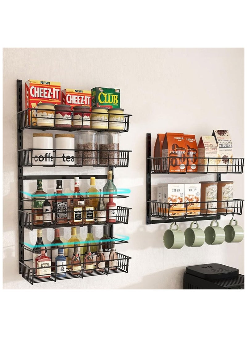 كول بيبي منظم باب مخزن متعدد الطبقات فوق الباب، منظم باب مخزن معدني شديد التحمل مع 6 سلال - Image 5