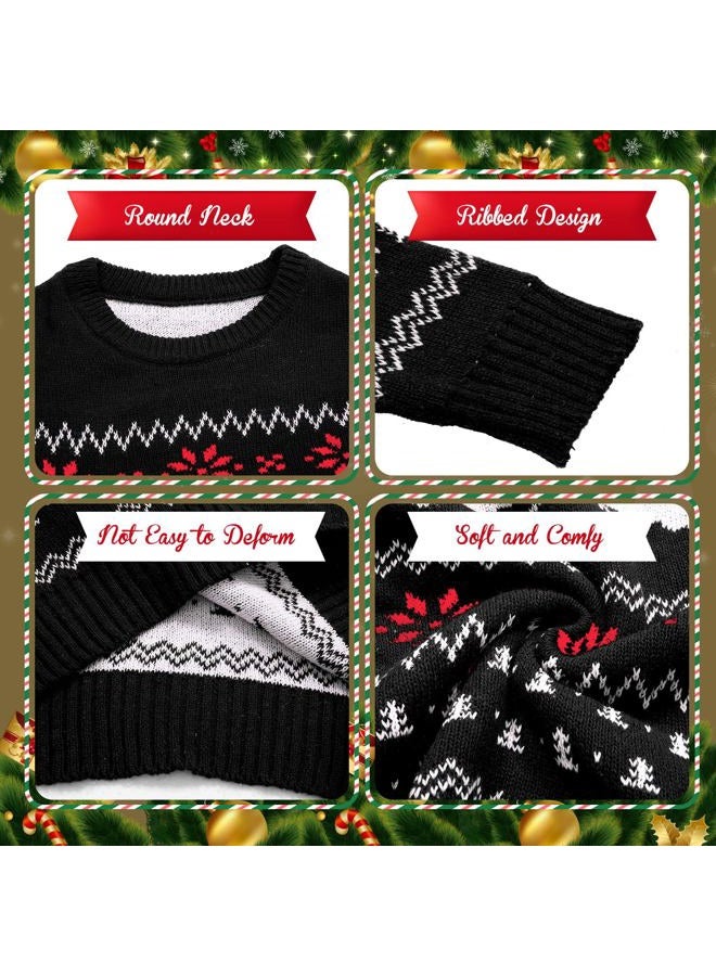 Xaatren Matching Family Christmas Sweaters Ugly Knit Pullover Cute Long Sleeve Crew Neck Xmas Holiday Jumper with Hat (Medium,Black Elk,Kid) - Image 3