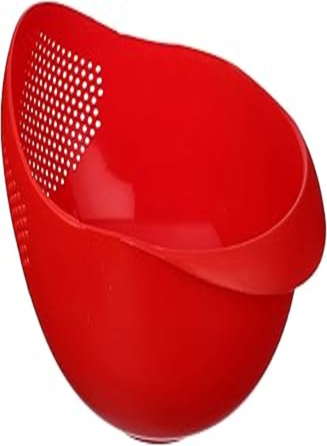 Image P117 Oval-Shaped Rice Strainer - Red