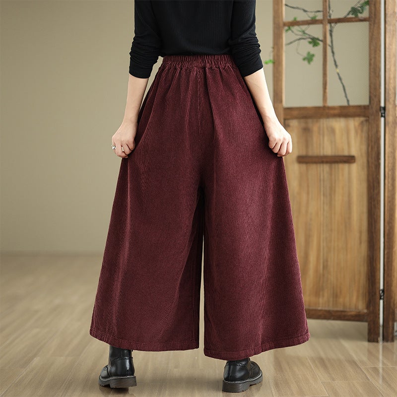Autumn 2025 New Mid-length Retro Corduroy Pocket Lace-up Skirt Womens High Waist Slimming A- line Skirt Green - Image 3