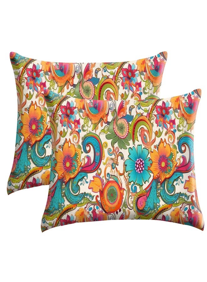 GABraden Microfiber Pillow Cases 2PCS,Floral Print Pattern Pillow Cover Set with Hidden Zipper,Lightweight and Breathable,Standard Size 20"X 26" Pillow case (09-Bohemian Flower) - Image 1