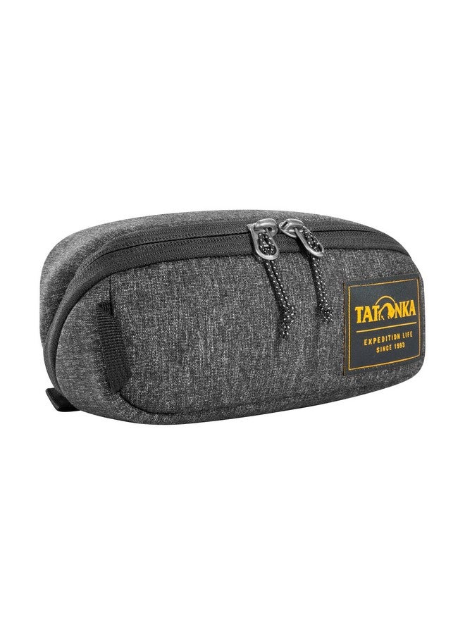 Tatonka Square Zip Pouch S, Black, Wash Bag with Diagonal Zipper, Can be Opened Wide - Image 1