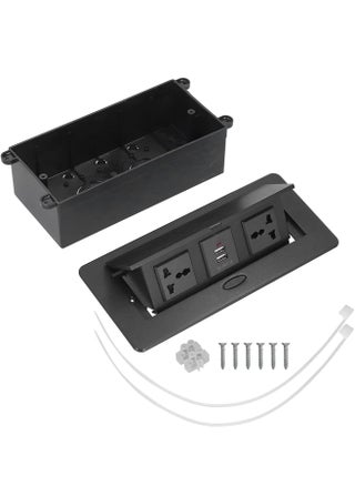 Desk Strip Hub Power Outlet LED Receptacle IP40 Protection Grade 250V 16A Dual USB Table Pop Up Socket Connection Box for Office and Home - pzsku/ZDC0C0DF47AF6BCB03B9BZ/45/_/1695816511/4ac2ceee-5d32-484f-8797-b0aae0c4367b