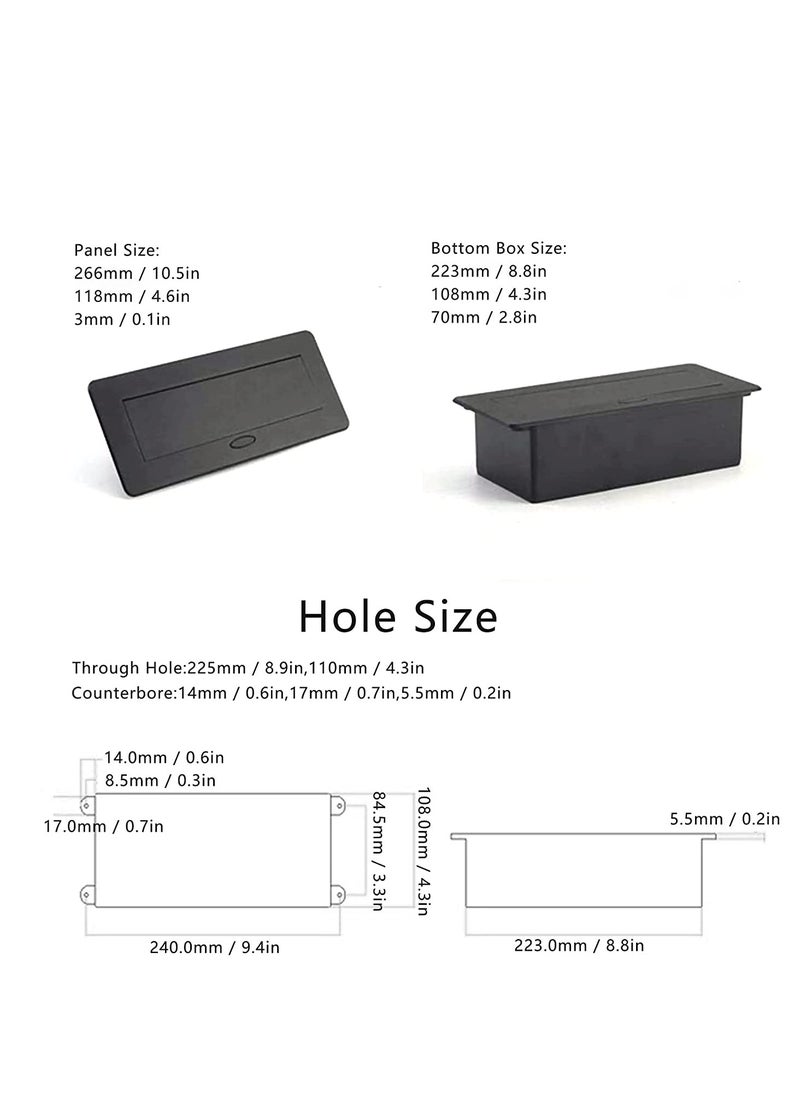 Next Life - Desk Strip Hub Power Outlet LED Receptacle IP40 Protection Grade 250V 16A Dual USB Table Pop Up Socket Connection Box for Office and Home - Image 1
