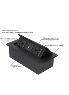 Next Life Desk Strip Hub Power Outlet LED Receptacle IP40 Protection Grade 250V 16A Dual USB Table Pop Up Socket Connection Box for Office and Home  - Image 2