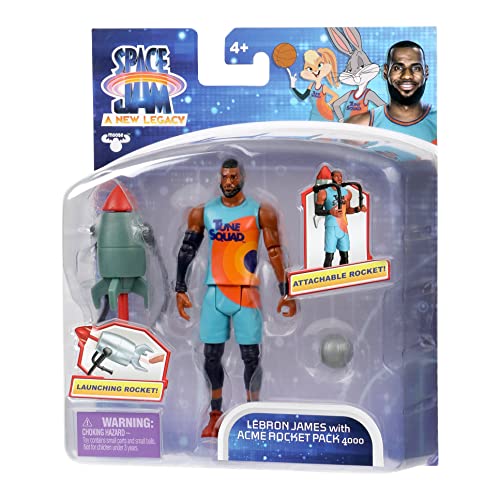 Space Jam تماثيل أكشن من مووس تويز - مساحة جام: إرث جديد - تمثال لاعب - 5" ليبرون جيمس مع حزمة صواريخ أكمي 4000 - Image 3