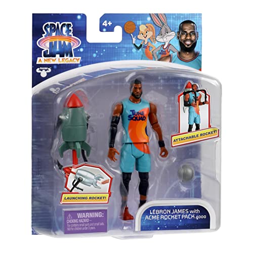 Space Jam تماثيل أكشن من مووس تويز - مساحة جام: إرث جديد - تمثال لاعب - 5" ليبرون جيمس مع حزمة صواريخ أكمي 4000 - Image 4