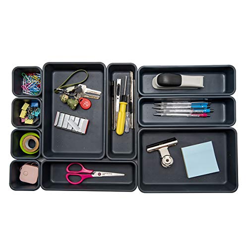 Backerysupply Interlocking Desk Drawer Organizer Separators for Kitchen, Bathroom, Makeup, Office (Set of 10) - Image 1