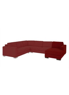 REGAL IN HOUSE Right Corner Sofa with Left Armrest Upholstered in Linen 85x168x88 cm-Red  - Image 4