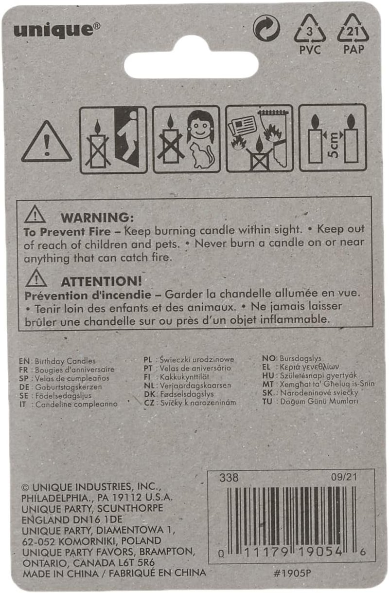 Unique Stripes Party Candles 25 Pink - Image 2