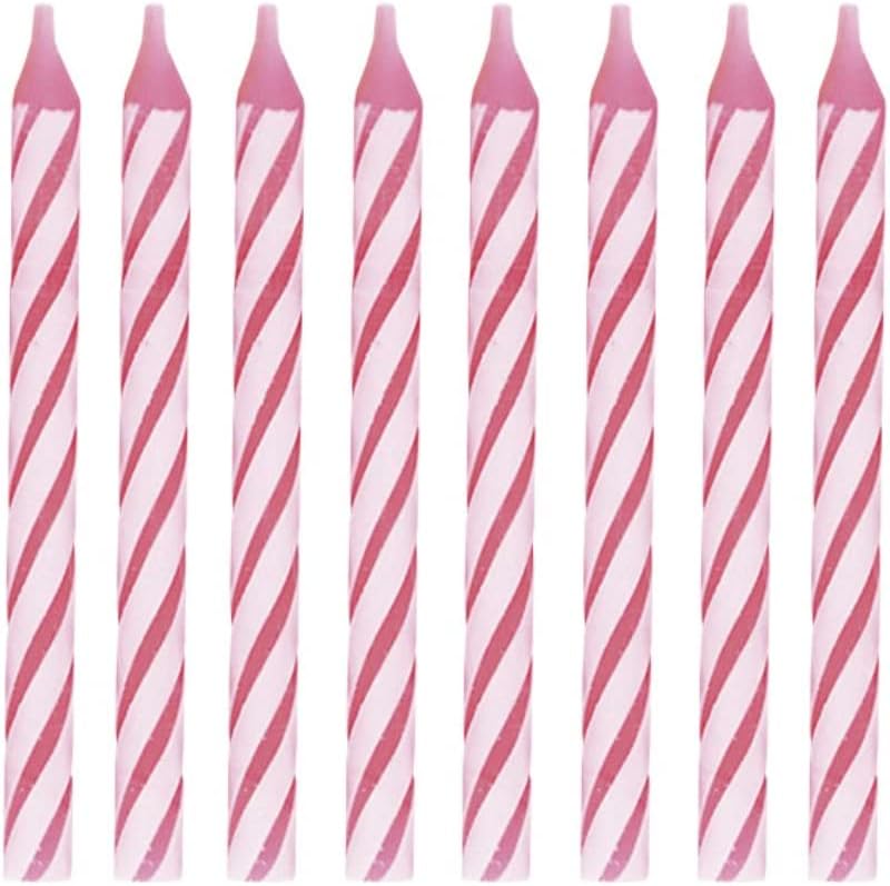 Unique Stripes Party Candles 25 Pink - Image 3