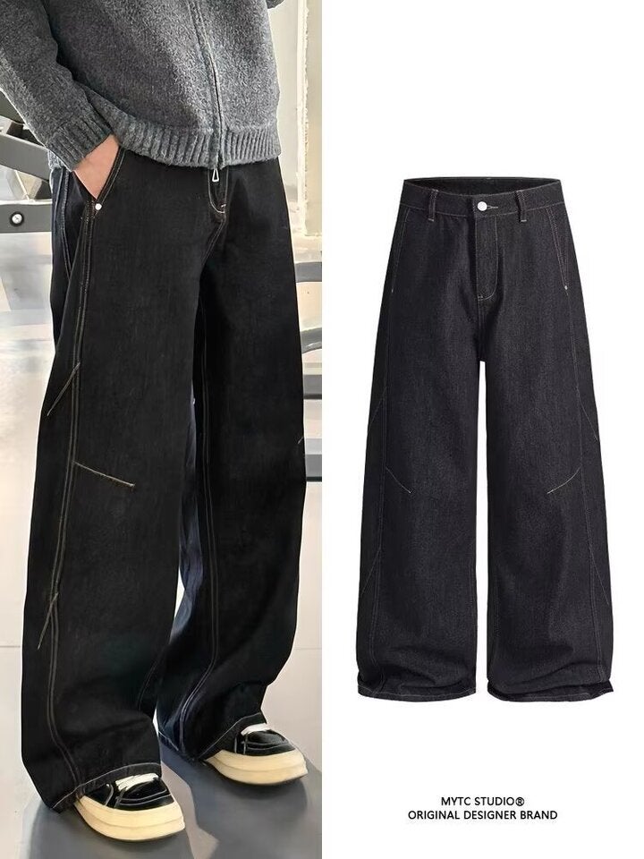 Unisex Classic Denim Jeans Loose Fit Daily Outdoor Wear - Image 1