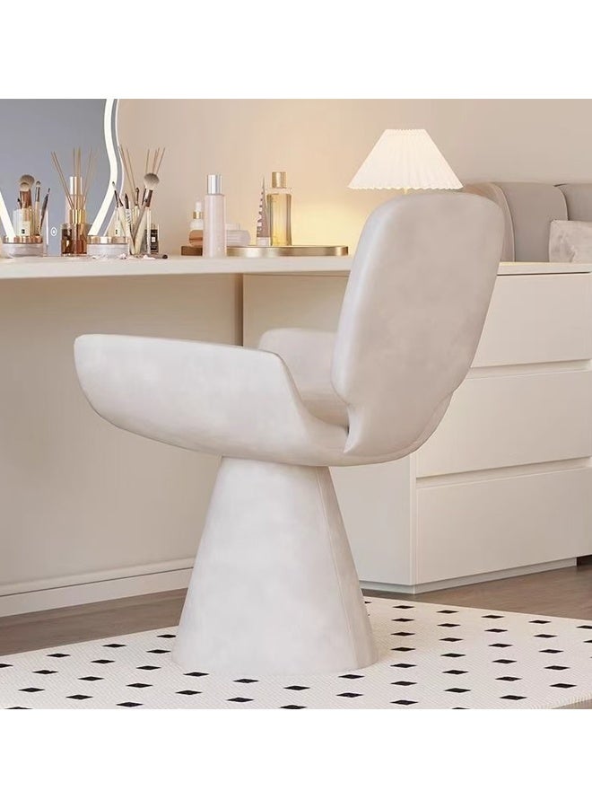 سي آند سي هوم كرسي دوار عصري منحوت ذو قلب من الخشب الصلب ومغطى بقماش مخملي ناعم، كرسي مصمم يدور 360 درجة يتميز بمسند ظهر منحني وقاعدة عمودية مناسبة لغرف الطعام أو المعيشة العصرية أو الديكورات الداخلية المميزة 55 × 58 × 82 سم. - Image 2