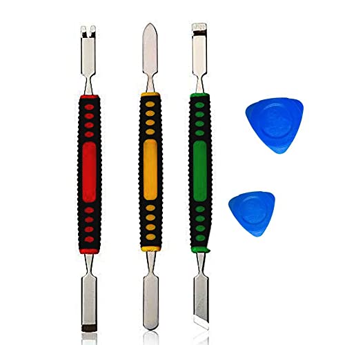 MESHIV Pry Tool Meshiv 3 Dual Ends Metal Spudger & 2 Plastic Guitar Picks Pry Opener for Laptop, Tablet, Mobile, smartphone Opening Repair Tool (5 IN 1 Mobile Opener Repairing Tool Kit) - Image 1