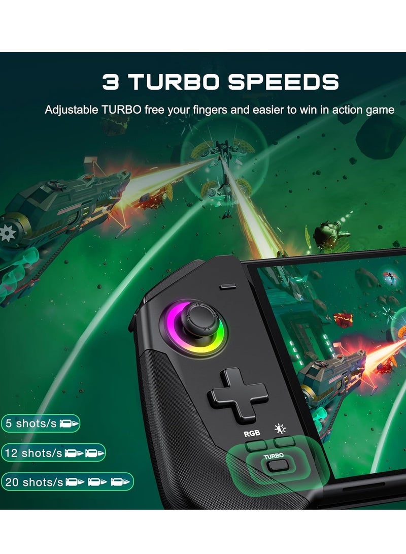 Hall Joystick Switch Controllers with RGB Light and Turbo Function, Wired Pro Remote for Nintendo Switch and OLED, Dual Motor Joypad with 4 Game Slots - Image 5