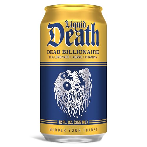 Liquid Death Iced Tea  Dead Billionaire Black TeaLemonade Less Sugar Boost of Caffeine B Vitamins No Artificial Sweeteners 12 Fl Oz Pack of 12 - Image 5