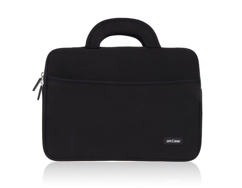 AM Case amCase Chromebook Case-11.6 to 12 inch Neoprene Travel Sleeve with Handle-Black - Image 2