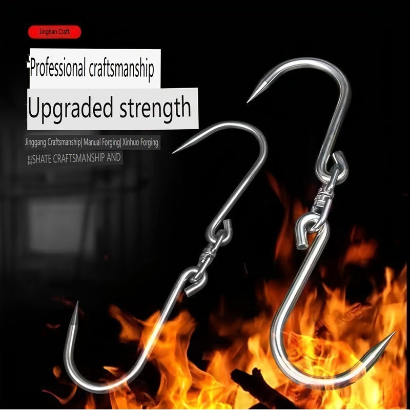 304 Stainless Steel Pork Hook With Rotatable Top 10mm Thick Solid - Image 1