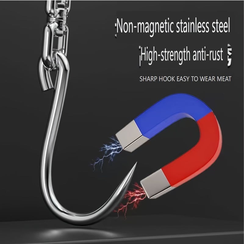 304 Stainless Steel Pork Hook With Rotatable Top 10mm Thick Solid - Image 4