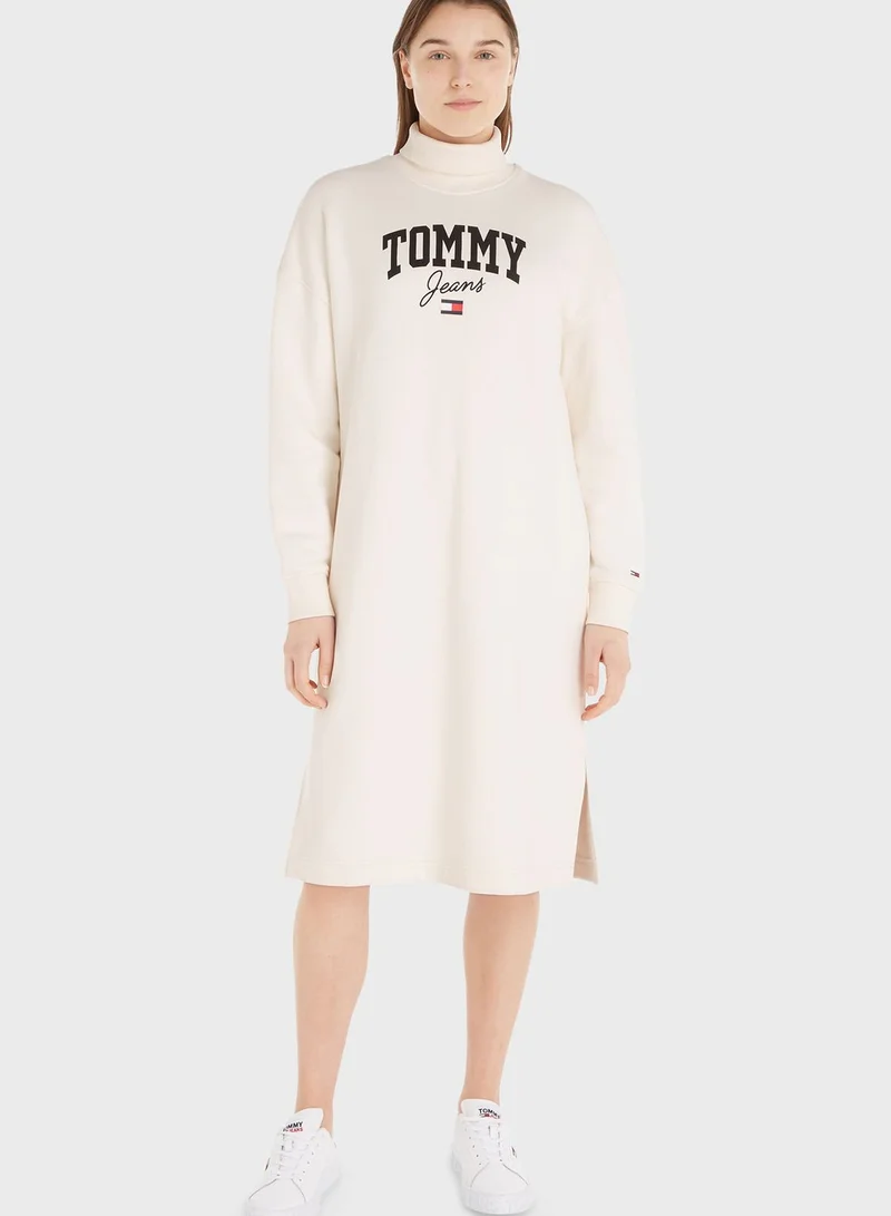 TOMMY JEANS Logo Knitted Hooded Dress