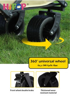 HIPOP Folding Camping Cart and Camp Table, Detachable Alloy Desktop and Expansion Capacity,Multi-Purpose Outdoor Campsite Cart,Flexible Steering and Adjustable Handle,Large Capacity Suitable for Outdoor Cam  - Image 5
