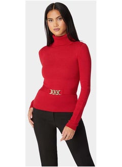 Fitted Turtle Neck Ornate Belt Sweater - pzsku/ZDC0C7FF743CA2237B503Z/45/_/1728823583/f6907d85-f839-4fe6-b67d-5eda260ed2b6