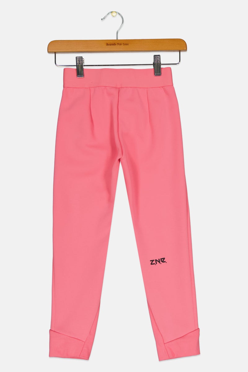 Adidas Kids Girl Regular Fit Brand Logo Training Leggings, Pink  - Image 2