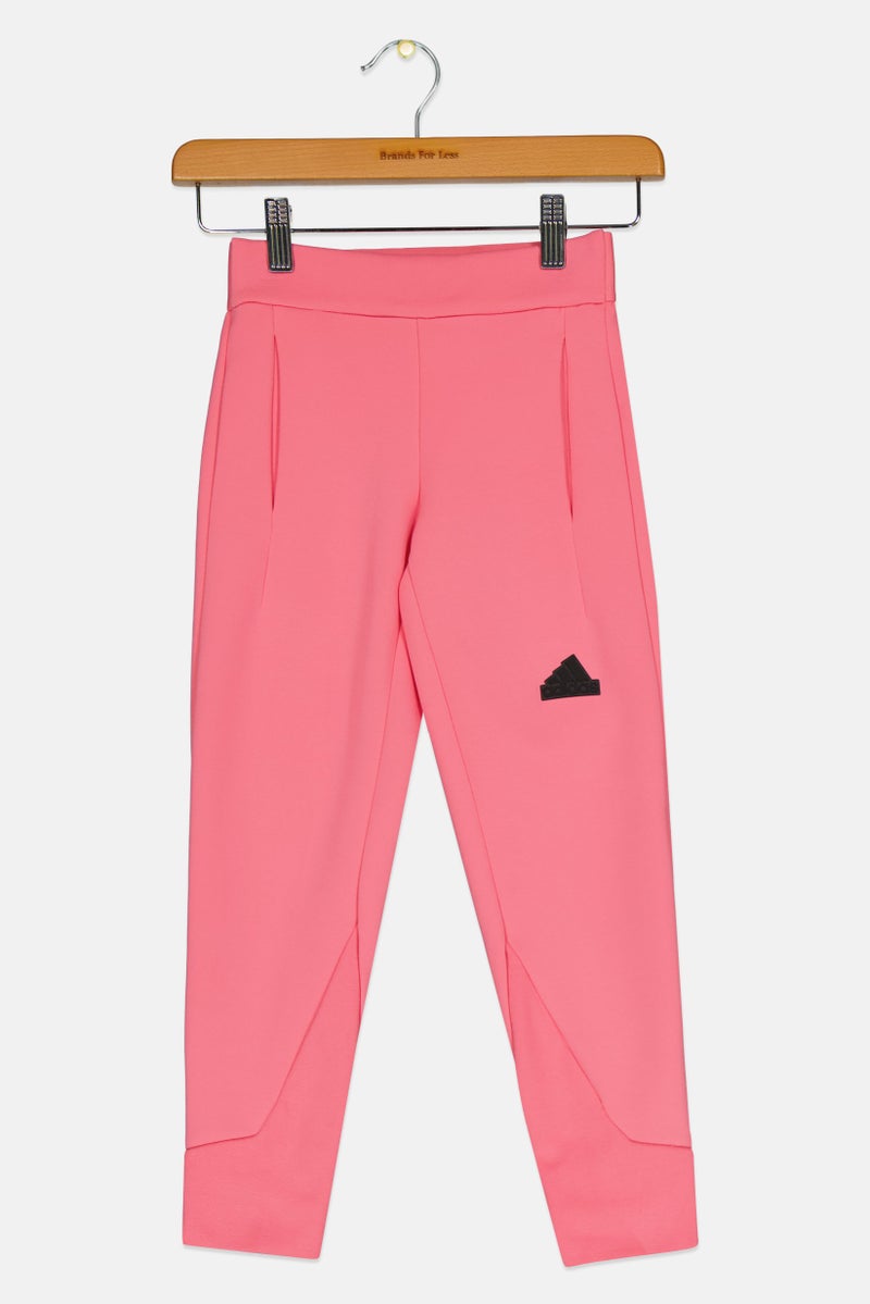 Adidas Kids Girl Regular Fit Brand Logo Training Leggings, Pink  - Image 1