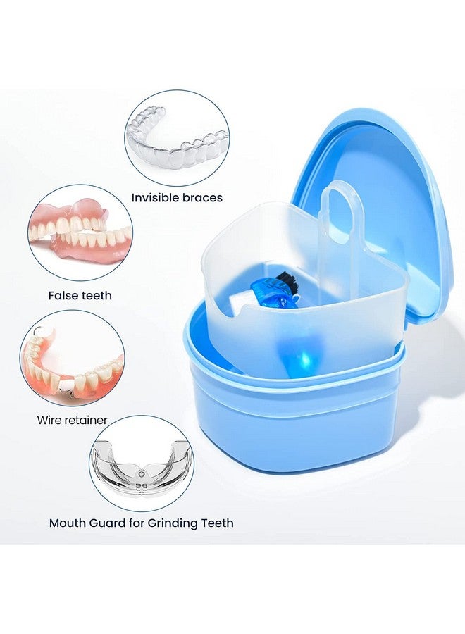 Y-Kelin Denture Retainer Cleaner Kit, Denture Cleaning Case With Denture Brush (Blue) - Image 4