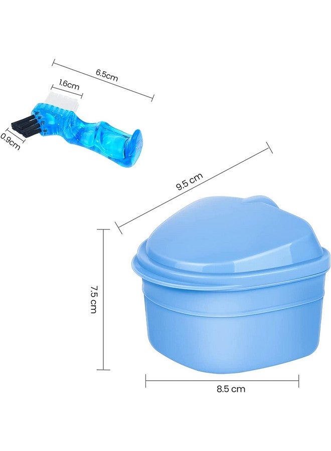 Y-Kelin Denture Retainer Cleaner Kit, Denture Cleaning Case With Denture Brush (Blue) - Image 3