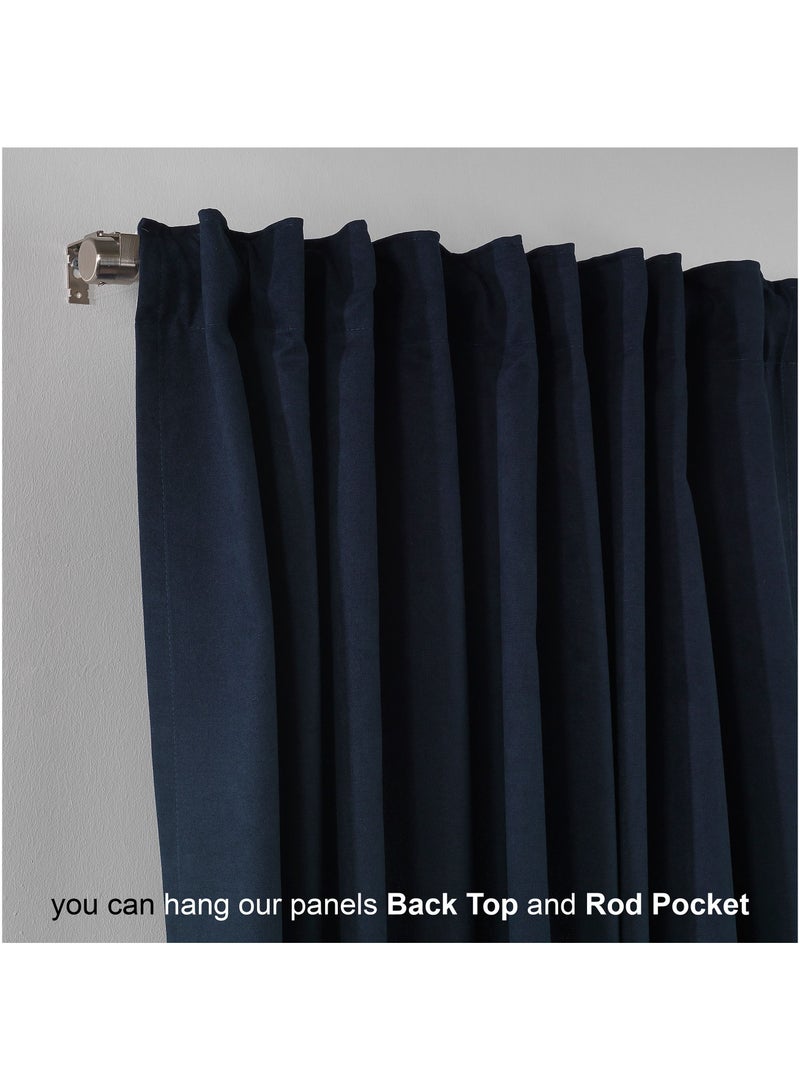 Zeenah Furniture Solid Color Home Decorative Curtains Velvet Look 2 Panels Hanging Back Tap & Rod Pocket Living Room Nursery Room Kitchen Office Windows Home Decoration  - Image 3