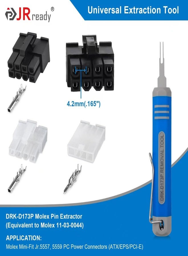 JRready ST5326 Molex Pin Extractor Tool DRK-D173P Mini-Fit Jr. Extraction Molex Pin Removal (Equivalent to Molex 11-03-0044) for ATX EPS PCI-E Connectors Terminal Release Tool Extraction Tool - Image 2