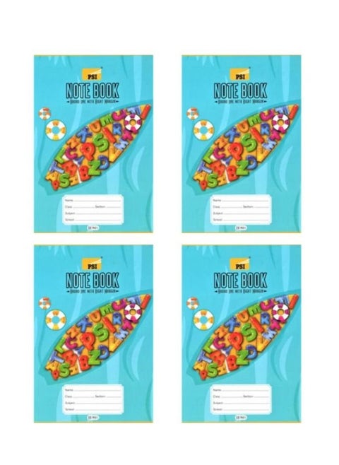 4-Piece Single Line Exercise Notebook 120 Pages
