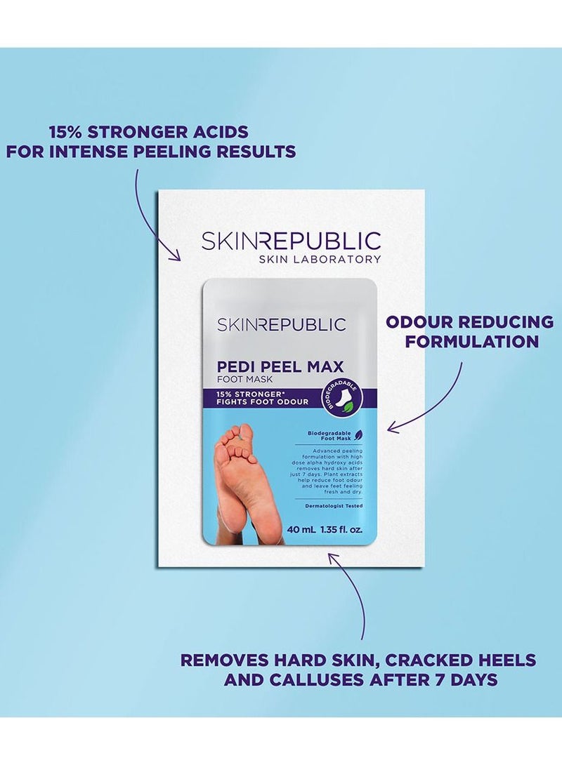 سكين ريبابلك قناع تقشير القدمين بيدي بيل (10 أزواج) - قناع تقشير القدمين مع حمض ألفا هيدروكسي وحمض التانيك والجنكة بيلوبا، يزيل الجلد القاسي والكعوب المتشققة والمسامير في 7 أيام، يحارب الرائحة، ينعم البشرة ويصلحها - Image 5