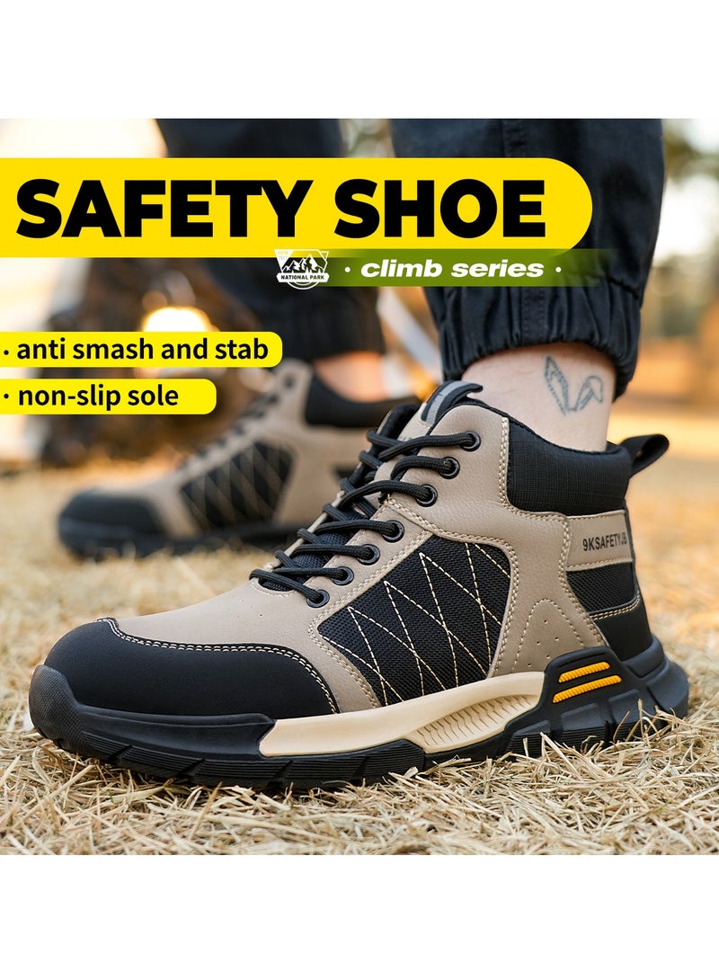 Men's Safety Shoes Steel Toe Boots Work Construction Shoes Lightweight Breathable Non-slip Indestructible Boots (43 EUR) - Image 5