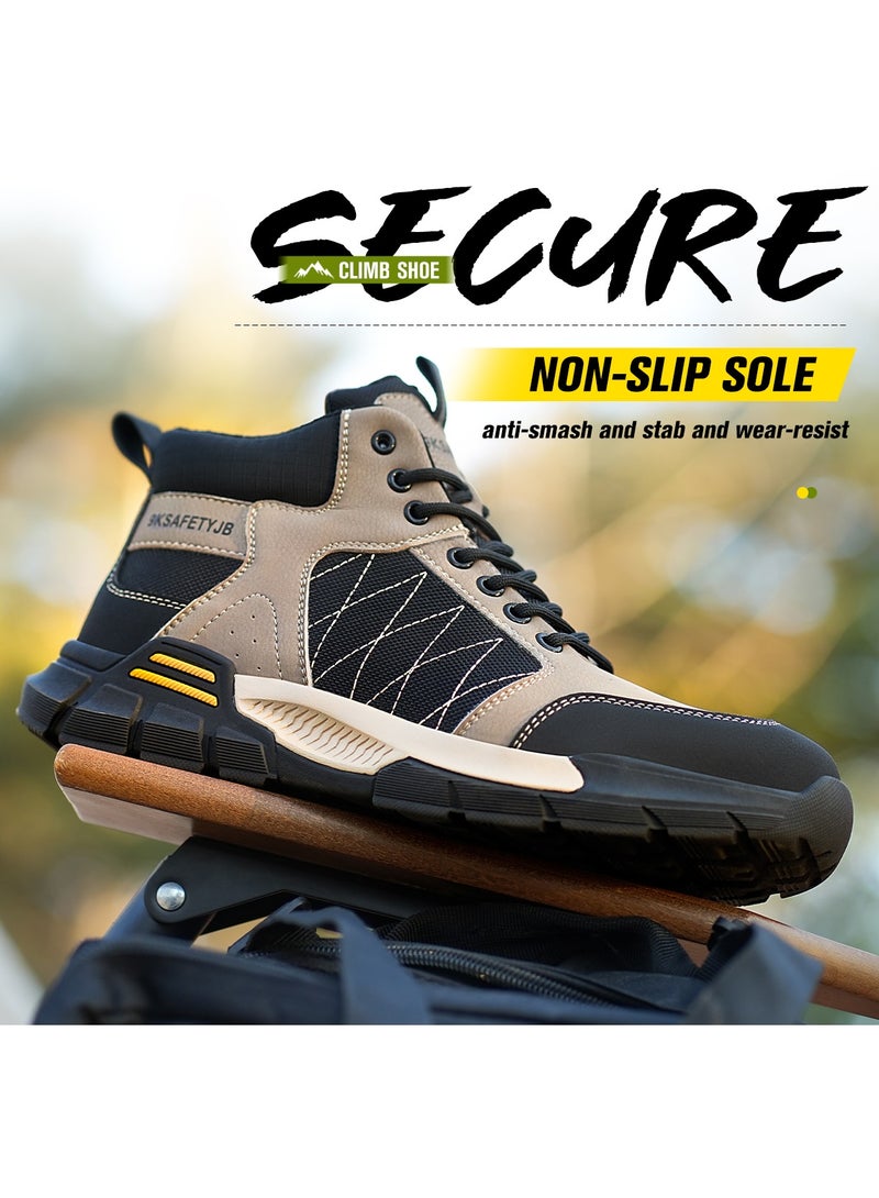 Men's Safety Shoes Steel Toe Boots Work Construction Shoes Lightweight Breathable Non-slip Indestructible Boots (43 EUR) - Image 2