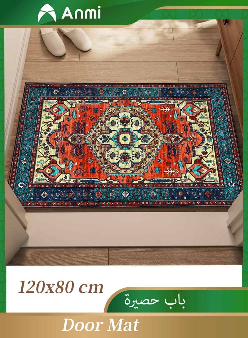 أنمي ممسحة بوهيمية 120 * 80 سم ، سجادة أرضية من الصوف الصناعي غير قابلة للانزلاق وقابلة للغسل منخفضة الوبر - Image 1