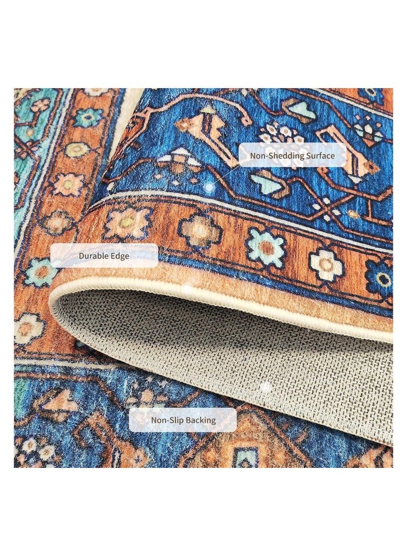 أنمي ممسحة بوهيمية 120 * 80 سم ، سجادة أرضية من الصوف الصناعي غير قابلة للانزلاق وقابلة للغسل منخفضة الوبر - Image 4
