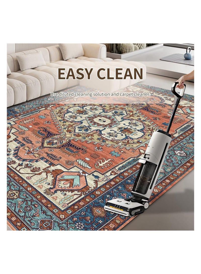 أنمي ممسحة بوهيمية 120 * 80 سم ، سجادة أرضية من الصوف الصناعي غير قابلة للانزلاق وقابلة للغسل منخفضة الوبر - Image 5