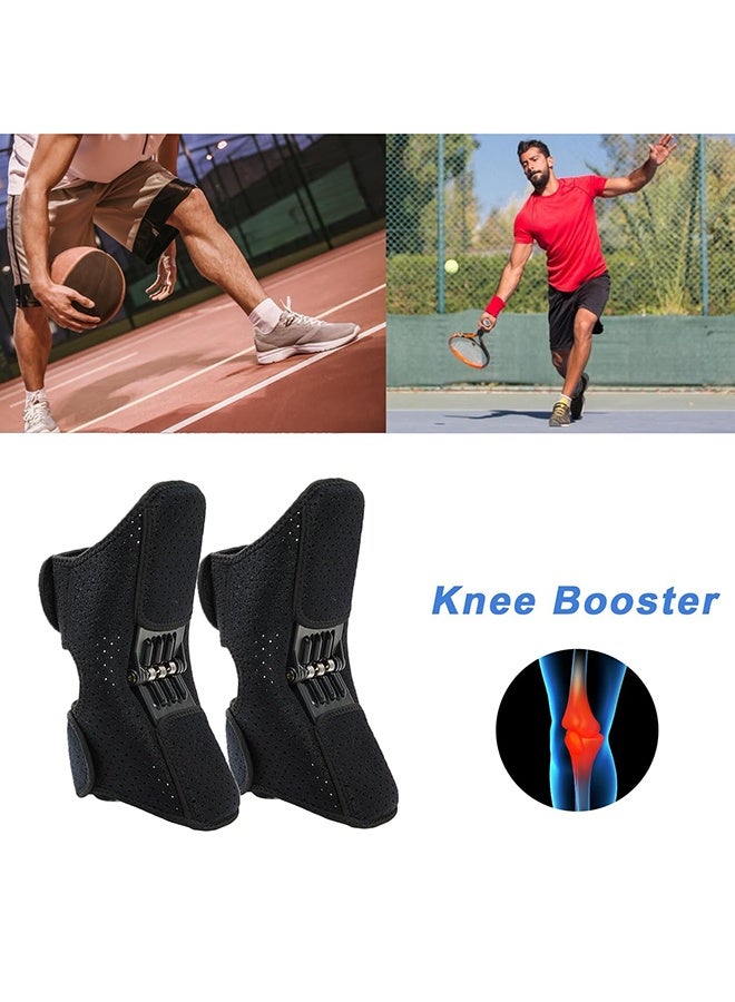 Arabest دعامات دعم المفاصل للركبة، دعامات دعم الركبة غير القابلة للانزلاق للرجال والنساء، دعامات دعم تخفيف آلام الركبة، معزز حماية الركبة القوي للتسلق والقرفصاء وكرة الطائرة، أسود، 1 زوج - Image 4