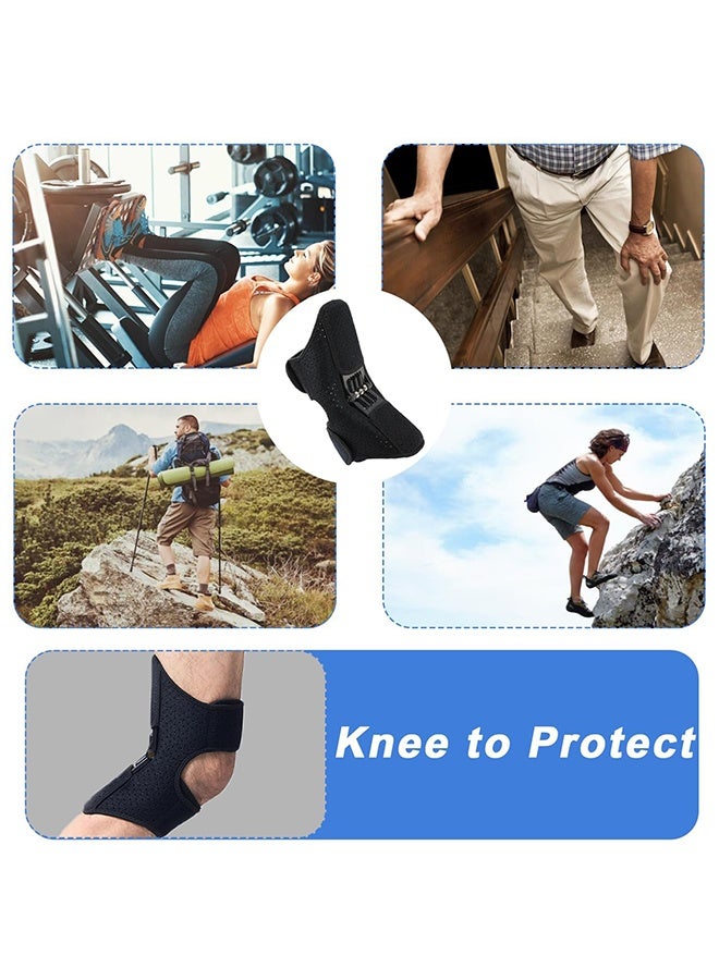 Arabest دعامات دعم المفاصل للركبة، دعامات دعم الركبة غير القابلة للانزلاق للرجال والنساء، دعامات دعم تخفيف آلام الركبة، معزز حماية الركبة القوي للتسلق والقرفصاء وكرة الطائرة، أسود، 1 زوج - Image 5