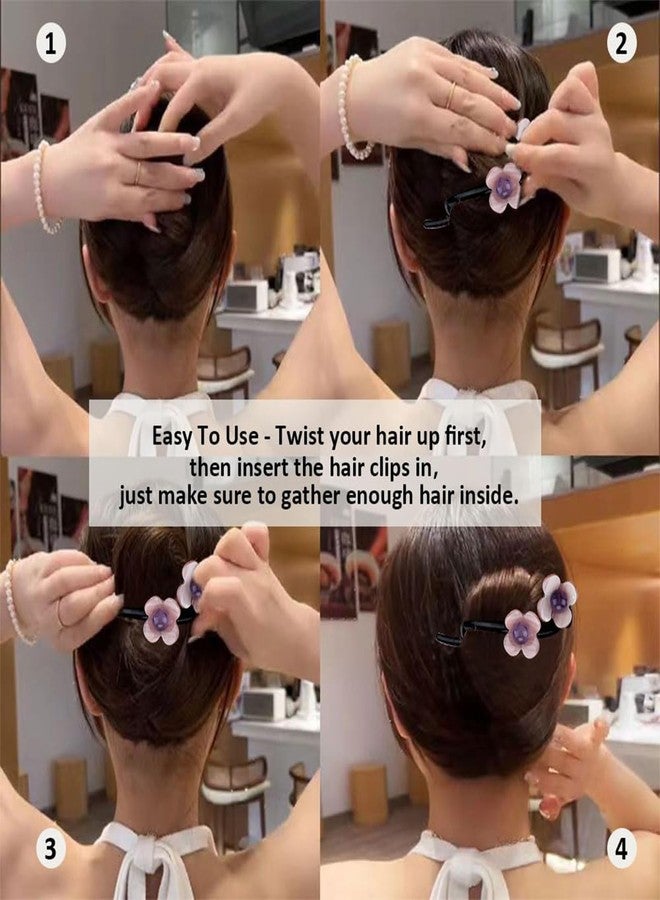 Aeenioy Banana Clips for Hair, 3Pcs Hair Clips for Women, Stylish Flower Hair Clips for Women, Hair Accessories for Casual and Formal Events, Pink, Apricot, Beige - Image 4