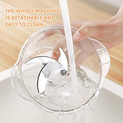 Volo Manual Food Chopper and Hand Push Vegetable Chopper, Cutter, Mixer Set for Kitchen with 3 Stainless Steel Blade + Plastic Mixing Blade (Grey)(Pack of 1) - Image 4