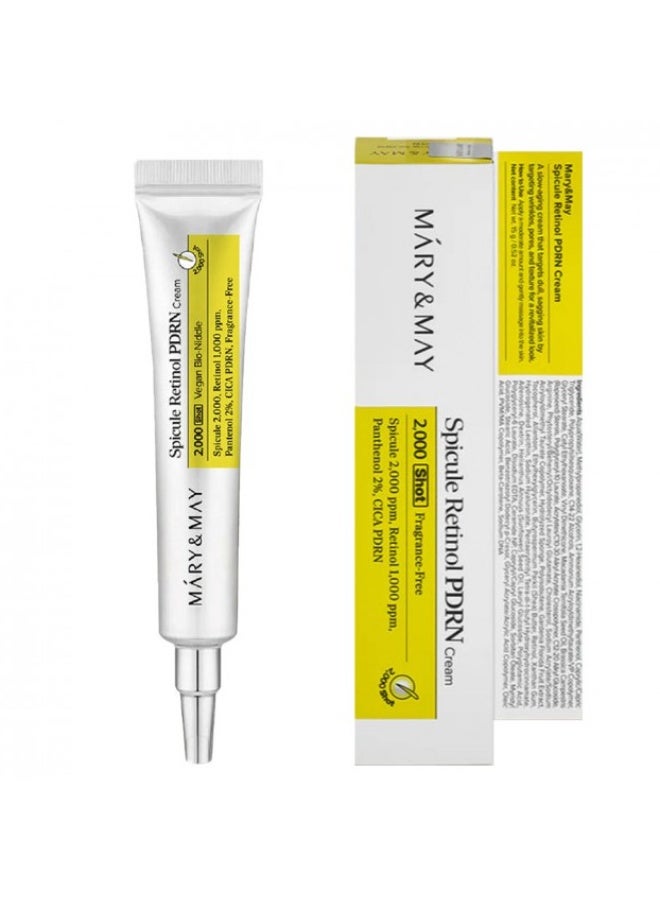 Mary & May  كريم سبيكول ريتينول PDRN 2000 شوت 15 غرام - علاج متطور لمكافحة الشيخوخة وتجديد البشرة - Image 1