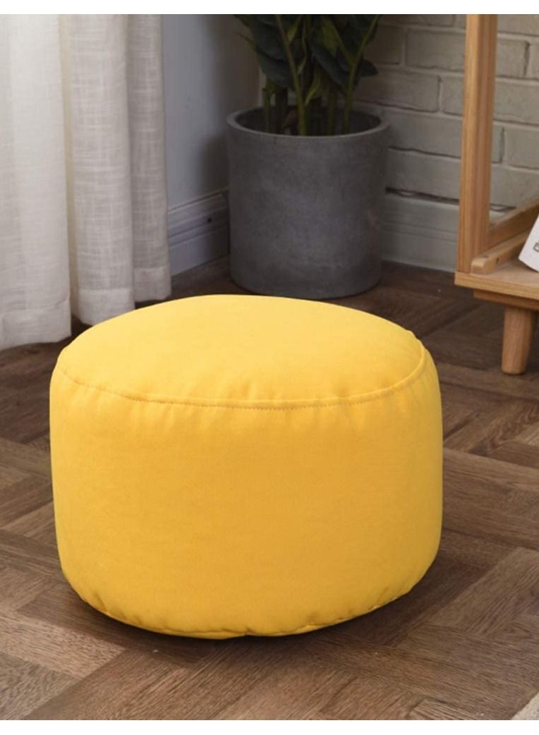Generic Round Floor Ottoman Pouf, Bean Bag Floor Pillow Pouffe with Removable and Washable Cover, Comfortable Solid Color Footrest Stool-Rose Red||35x35  - Image 2