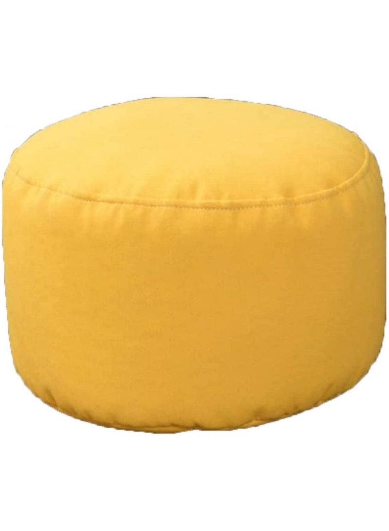 Generic Round Floor Ottoman Pouf, Bean Bag Floor Pillow Pouffe with Removable and Washable Cover, Comfortable Solid Color Footrest Stool-Rose Red||35x35  - Image 1