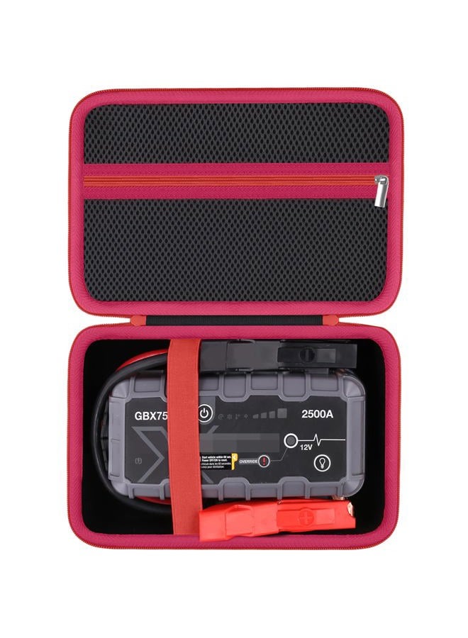 Flaxune Protection Storage Case Compatible with NOCO Boost GB70 / X GBX75 UltraSafe Jump Starter Lithium Battery Booster Pack and Accessories（Black Case + Red Zipper）-Flaxune - Image 1