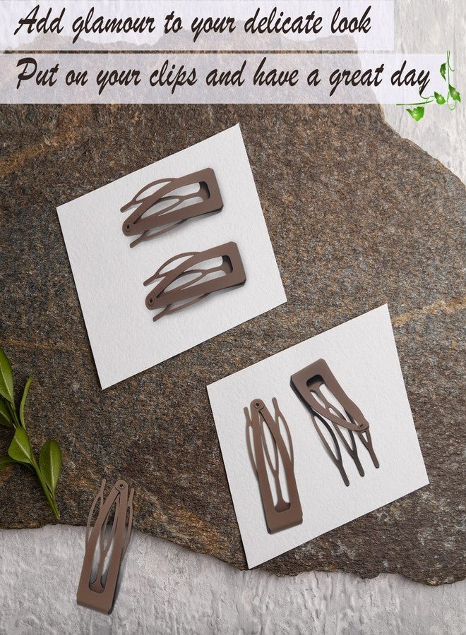 Chinco 24 Pcs Double Grip Hair Clips Metal Snap Hair Clips Barrettes Accessories 2 Inch Brown for Women Salon Supplies Accessories - Image 5